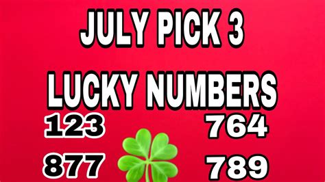 PICK 3 LUCKY NUMBERS .